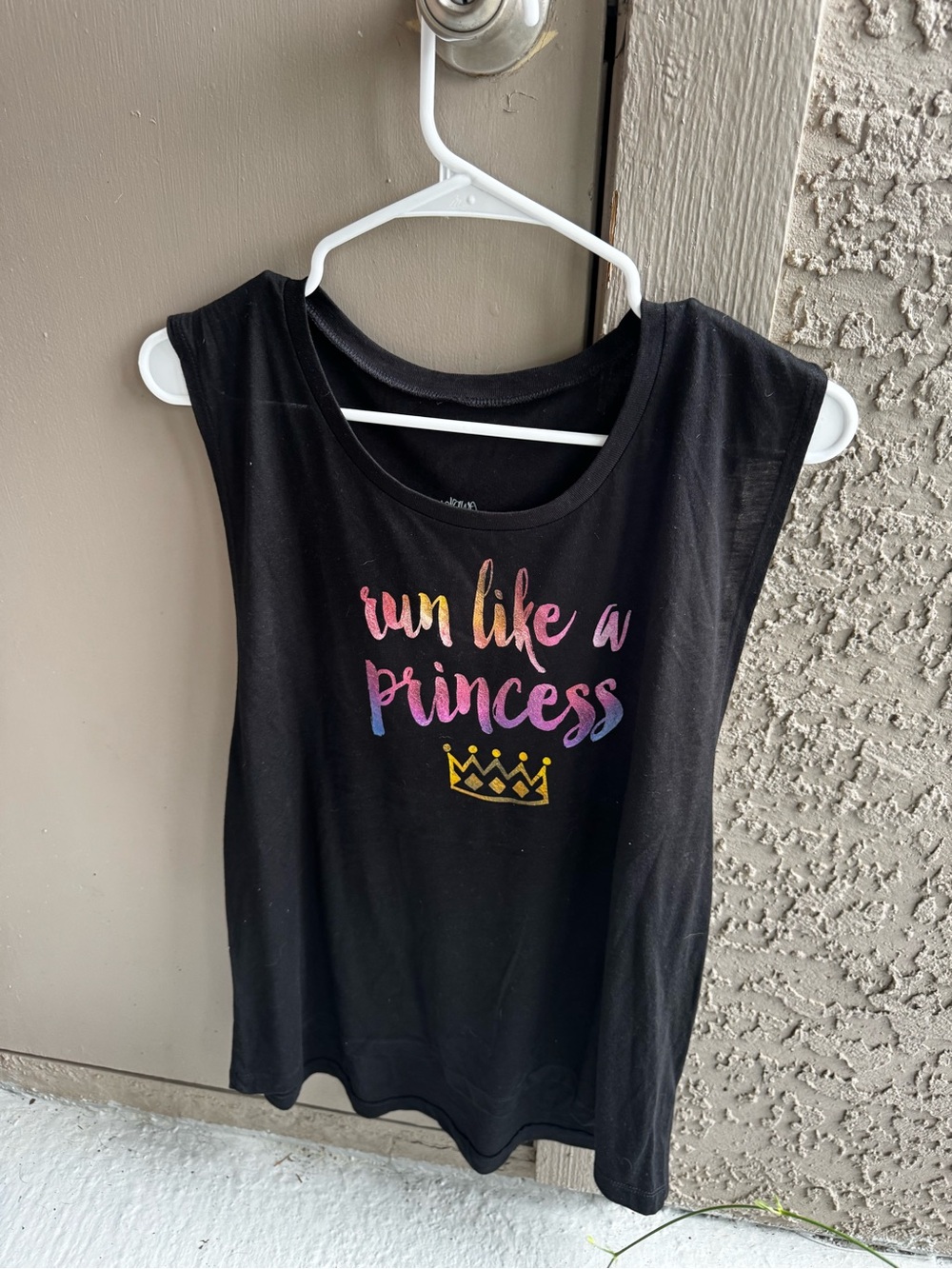 Raw Threads XL Run Like A Princess Black Graphic Tank